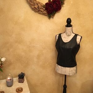 100% Leather Black Top